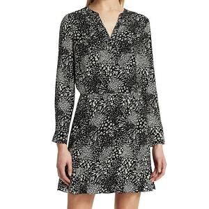 (M5) Joie Acey Womens Dress Size M Long Sleeve Ruffle Hem Animal Print New